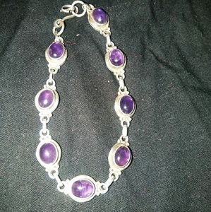 Sterling silver purple amethyst bracelet